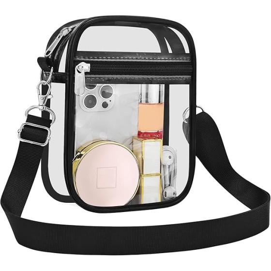 Clear Purse Stadium Transparent Messenger Bag Stadium Approved for Men and Women Clear CrossBody Bag